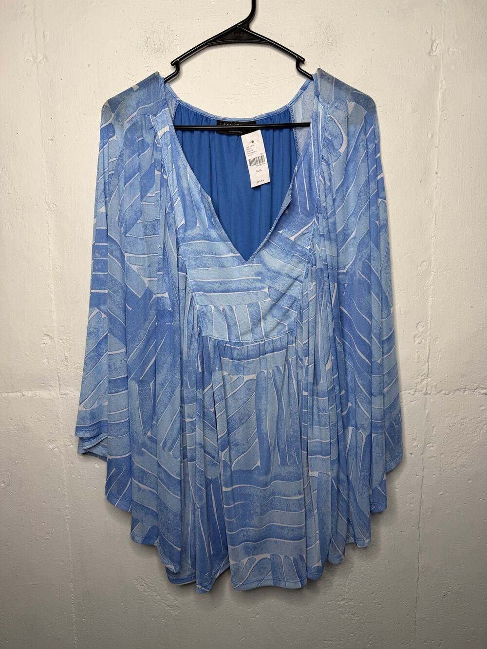 NEW Lane Bryant Blouse Blue 14/16 Plus Size Top 1X